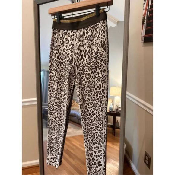 Mono B‎ Size Small Leopard Print Leggings Brown/Black - Picture 1 of 4
